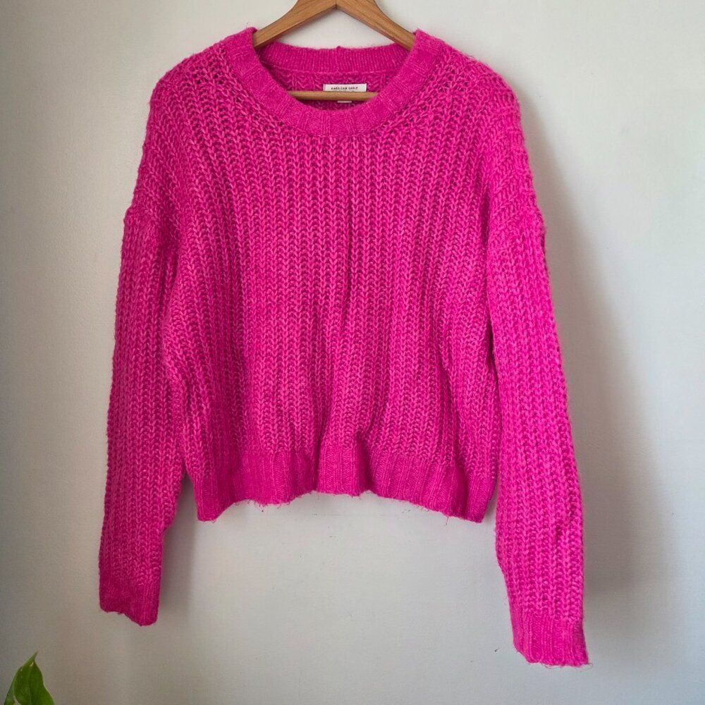 EUC AMERICAN EAGLE OUTFITTERS PINK PULLOVER SWEATER SIZE M